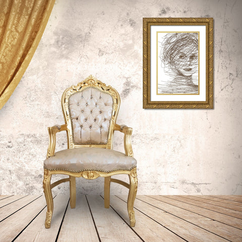 Fascinator Gold Ornate Wood Framed Art Print with Double Matting by Kamdon Kreations