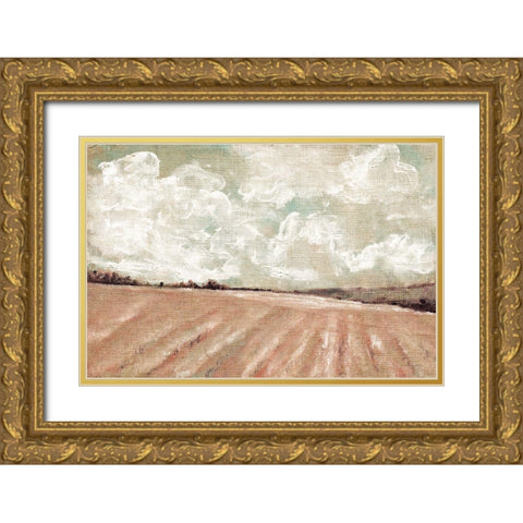 Waves of Grain Gold Ornate Wood Framed Art Print with Double Matting by Kamdon Kreations