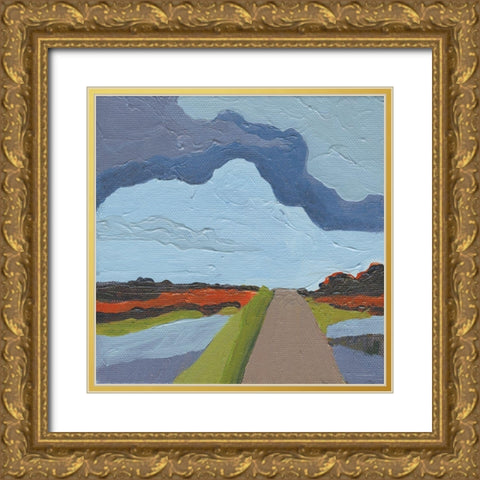 Down the Road     Gold Ornate Wood Framed Art Print with Double Matting by Kamdon Kreations