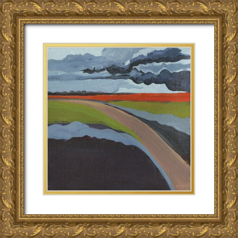 To the Left Gold Ornate Wood Framed Art Print with Double Matting by Kamdon Kreations