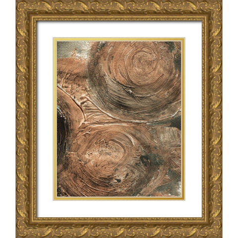 Initials on the Tree Gold Ornate Wood Framed Art Print with Double Matting by Kamdon Kreations