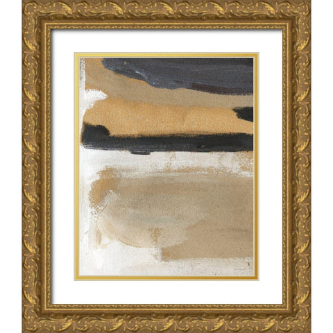 Wave Gold Ornate Wood Framed Art Print with Double Matting by Kamdon Kreations
