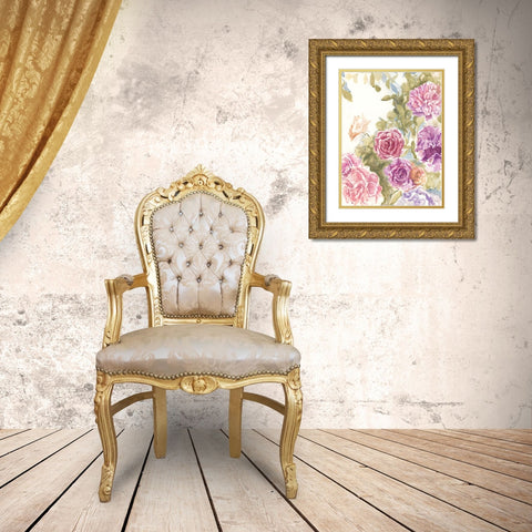 Purple and Pink Hues Gold Ornate Wood Framed Art Print with Double Matting by Kamdon Kreations