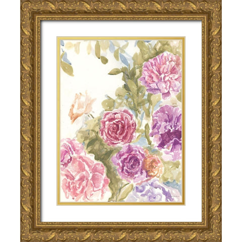 Purple and Pink Hues Gold Ornate Wood Framed Art Print with Double Matting by Kamdon Kreations