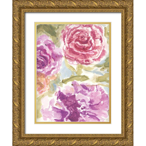 Warm Violet 1 Gold Ornate Wood Framed Art Print with Double Matting by Kamdon Kreations