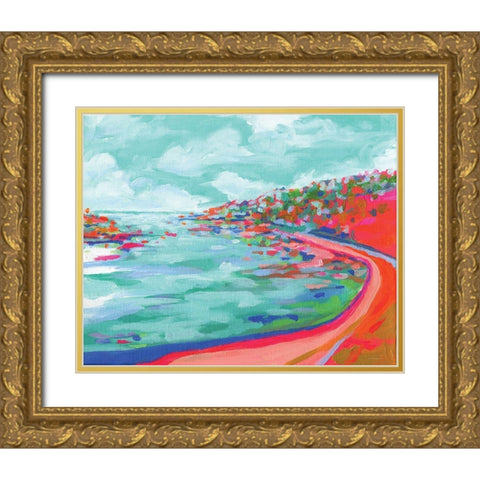 Boat Party Gold Ornate Wood Framed Art Print with Double Matting by Kamdon Kreations