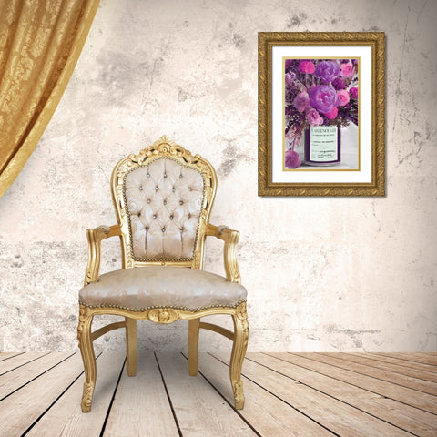 I Am Enough Floral Gold Ornate Wood Framed Art Print with Double Matting by Kamdon Kreations
