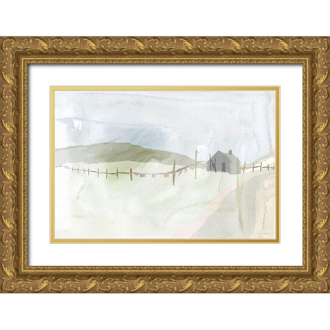 Laundry Day Gold Ornate Wood Framed Art Print with Double Matting by Kamdon Kreations