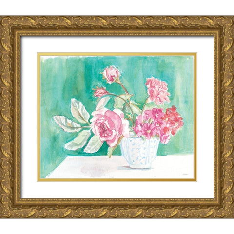 Grandmothers Bowl Gold Ornate Wood Framed Art Print with Double Matting by Kamdon Kreations