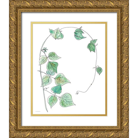 Curly Q Gold Ornate Wood Framed Art Print with Double Matting by Kamdon Kreations