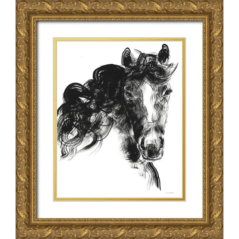 Sweet Filly Gold Ornate Wood Framed Art Print with Double Matting by Kamdon Kreations