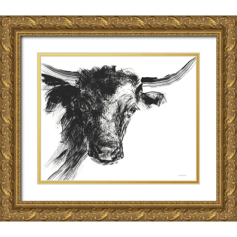 Linear Growth Gold Ornate Wood Framed Art Print with Double Matting by Kamdon Kreations