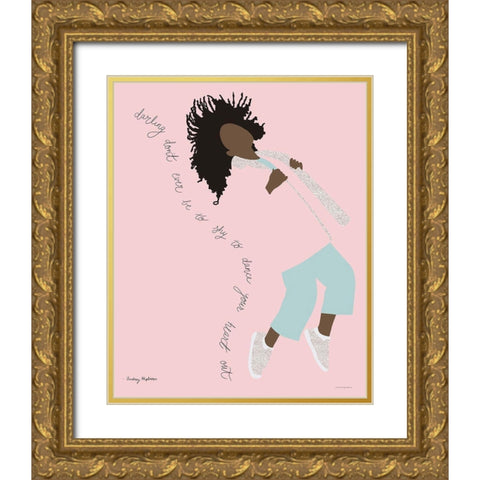 Dance Your Heart Out Gold Ornate Wood Framed Art Print with Double Matting by Kamdon Kreations