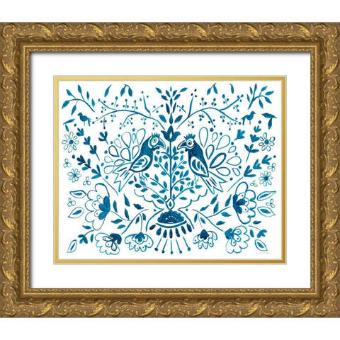 In a Pear Tree Gold Ornate Wood Framed Art Print with Double Matting by Kamdon Kreations