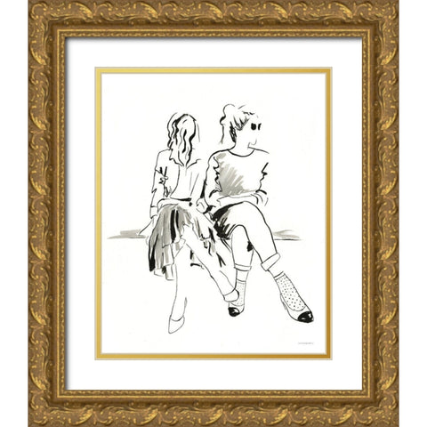 People Watching Gold Ornate Wood Framed Art Print with Double Matting by Kamdon Kreations