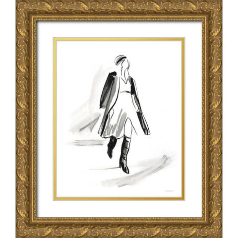 Overcoat Gold Ornate Wood Framed Art Print with Double Matting by Kamdon Kreations