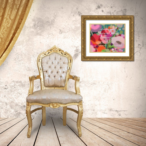 Happiness Isâ€¦ Gold Ornate Wood Framed Art Print with Double Matting by Kamdon Kreations