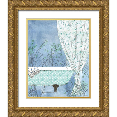 Soak in Nature Gold Ornate Wood Framed Art Print with Double Matting by Kamdon Kreations