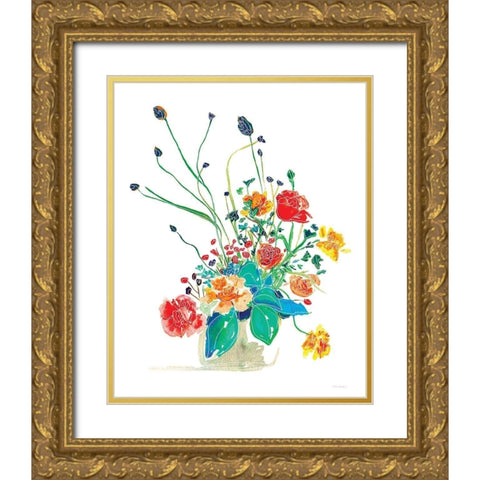 Tropical Punch Gold Ornate Wood Framed Art Print with Double Matting by Kamdon Kreations