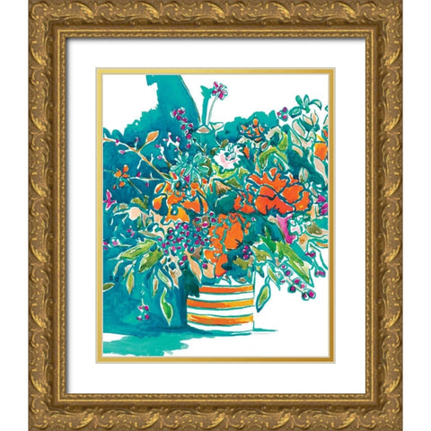 Bright Hues of Summer Gold Ornate Wood Framed Art Print with Double Matting by Kamdon Kreations