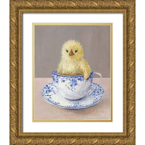 Which Came First? Gold Ornate Wood Framed Art Print with Double Matting by Kamdon Kreations