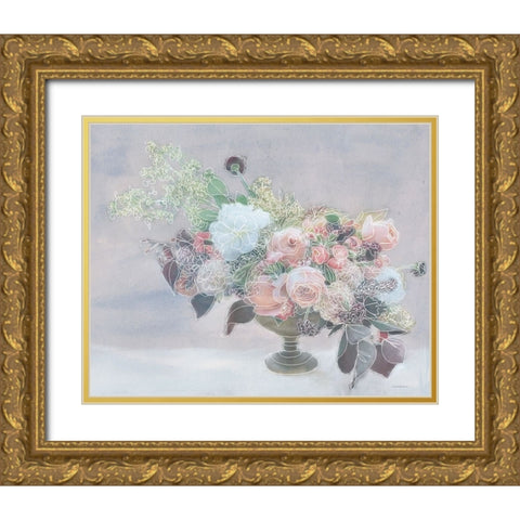 Flower Class Gold Ornate Wood Framed Art Print with Double Matting by Kamdon Kreations