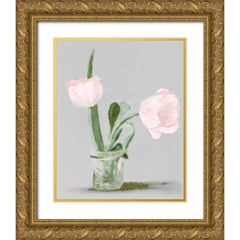 Tulip Sisters Gold Ornate Wood Framed Art Print with Double Matting by Kamdon Kreations