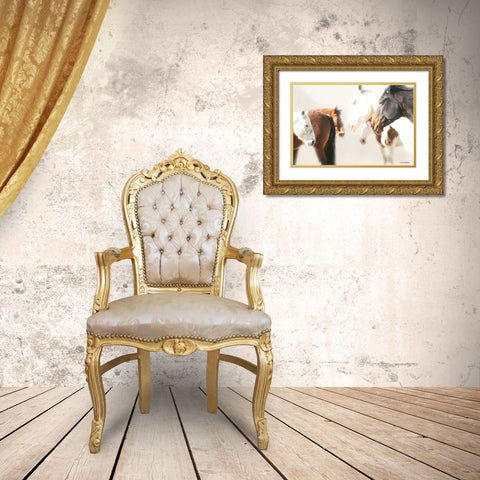 The Herd     Gold Ornate Wood Framed Art Print with Double Matting by Brooks, Kari