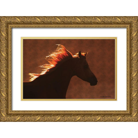 Golden Angel Gold Ornate Wood Framed Art Print with Double Matting by Brooks, Kari
