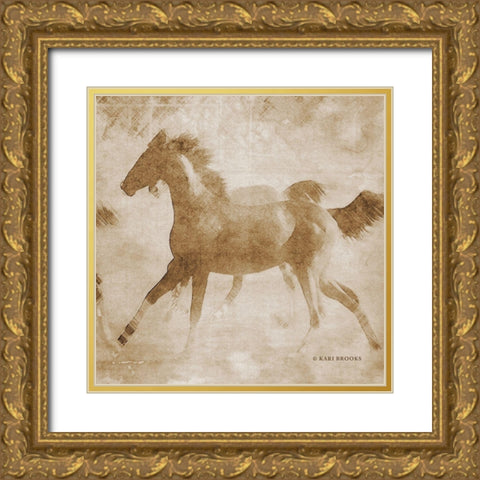 Running Fowl I Gold Ornate Wood Framed Art Print with Double Matting by Brooks, Kari