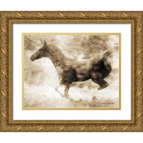 Running Fowl II Gold Ornate Wood Framed Art Print with Double Matting by Brooks, Kari