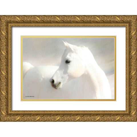 White Arab II Gold Ornate Wood Framed Art Print with Double Matting by Brooks, Kari