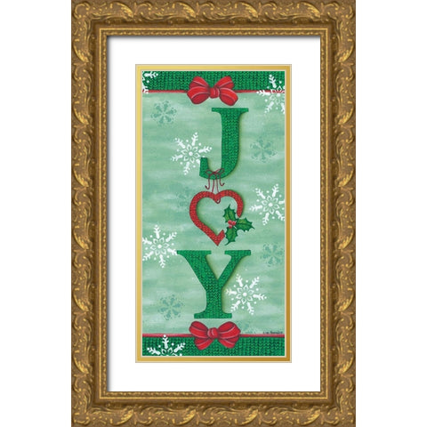 JOY Gold Ornate Wood Framed Art Print with Double Matting by Kennedy, Lisa