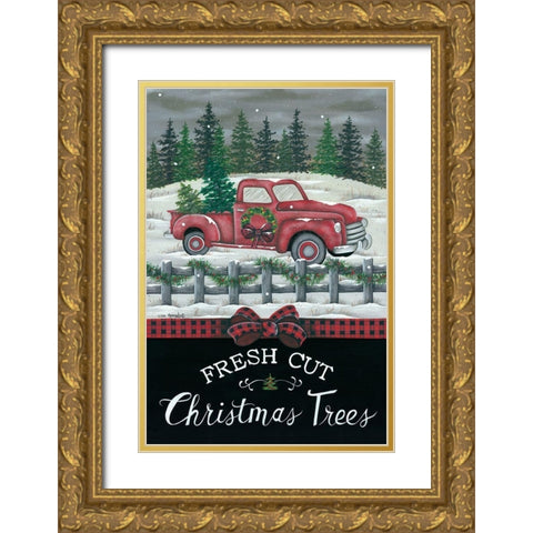 Fresh Cut Trees Gold Ornate Wood Framed Art Print with Double Matting by Kennedy, Lisa