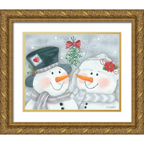 Under the Mistletoe Gold Ornate Wood Framed Art Print with Double Matting by Kennedy, Lisa