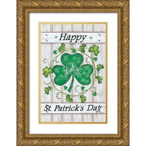 St. Patricks Day Gold Ornate Wood Framed Art Print with Double Matting by Kennedy, Lisa