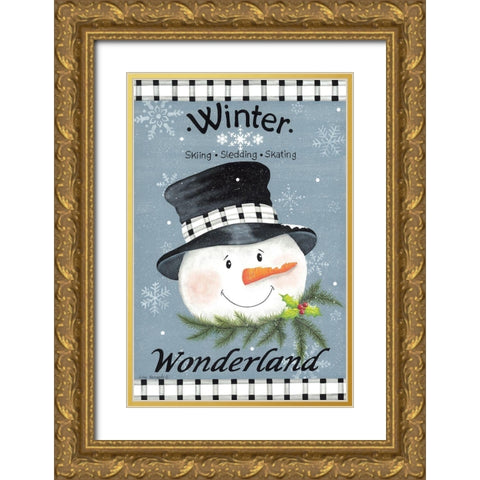 Winter Wonderland Gold Ornate Wood Framed Art Print with Double Matting by Kennedy, Lisa