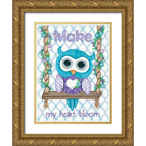 My Heart Gold Ornate Wood Framed Art Print with Double Matting by Kennedy, Lisa