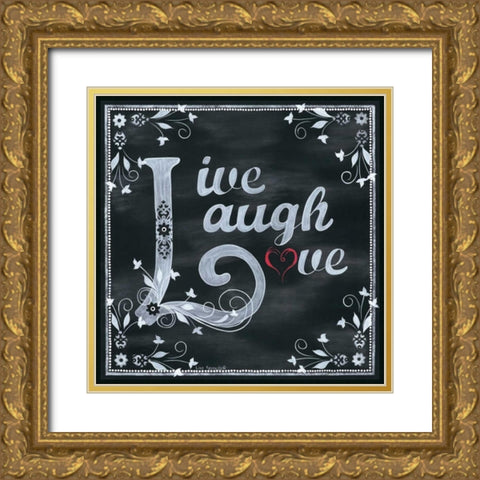 Love Gold Ornate Wood Framed Art Print with Double Matting by Kennedy, Lisa