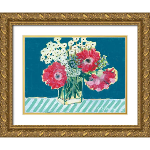 Flowers for Belle I Gold Ornate Wood Framed Art Print with Double Matting by Roberts, Kait