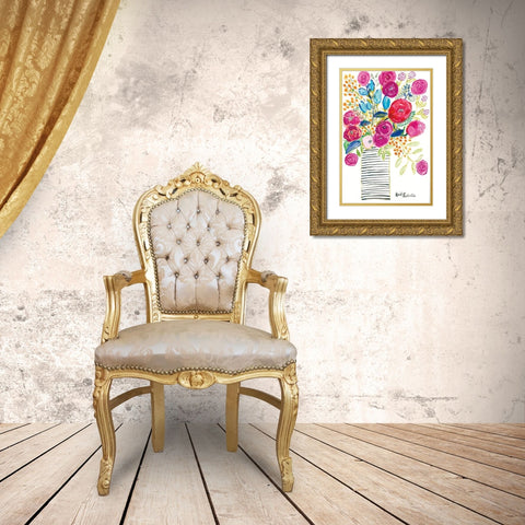 Blissful Blooms Gold Ornate Wood Framed Art Print with Double Matting by Roberts, Kait