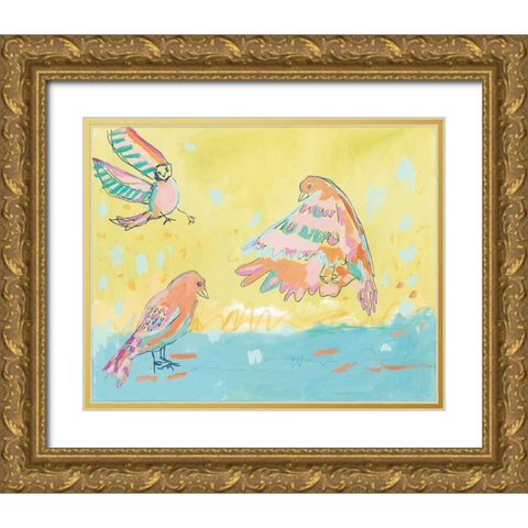 Landing Gold Ornate Wood Framed Art Print with Double Matting by Roberts, Kait