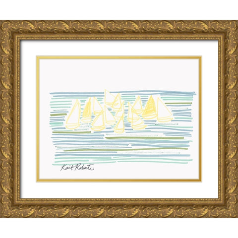 Sunday at Sea Gold Ornate Wood Framed Art Print with Double Matting by Roberts, Kait