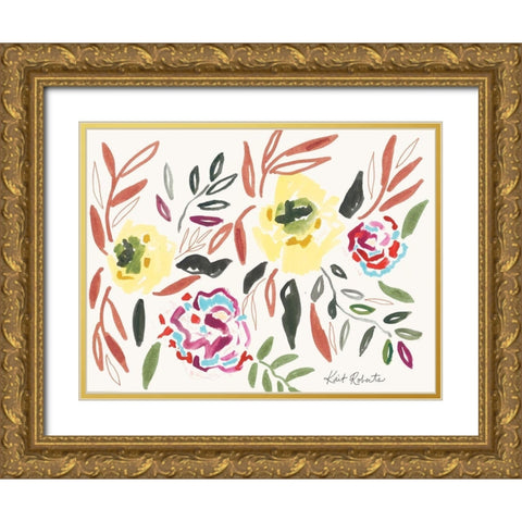 Lipstick and Lemon Gold Ornate Wood Framed Art Print with Double Matting by Roberts, Kait