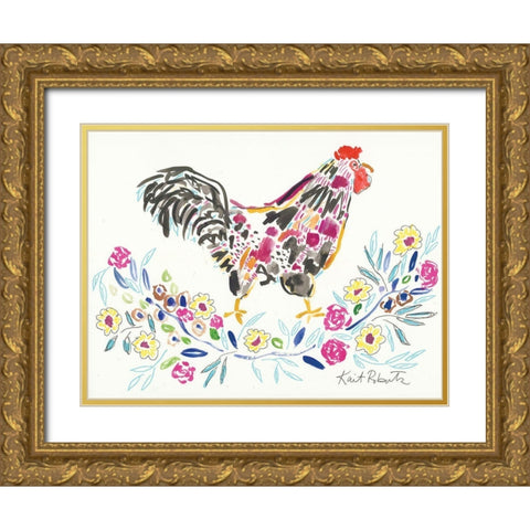 Henrietta Takes a Stand      Gold Ornate Wood Framed Art Print with Double Matting by Roberts, Kait