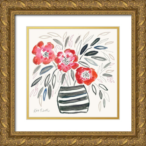 Flowers for Darcy Gold Ornate Wood Framed Art Print with Double Matting by Roberts, Kait