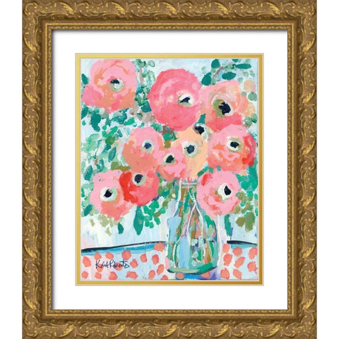 Brunch Bouquet in Light Gold Ornate Wood Framed Art Print with Double Matting by Roberts, Kait