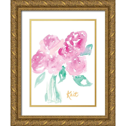 Pretty in Pink Gold Ornate Wood Framed Art Print with Double Matting by Roberts, Kait