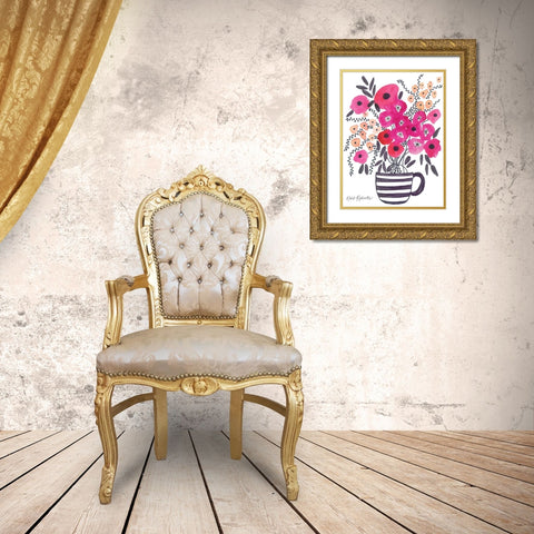 Morning Cup of Blooms Gold Ornate Wood Framed Art Print with Double Matting by Roberts, Kait