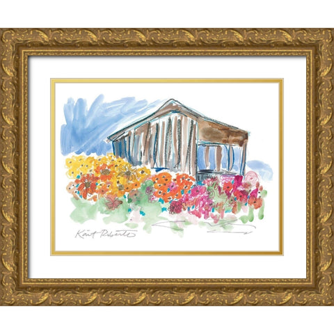 The Old House Gold Ornate Wood Framed Art Print with Double Matting by Roberts, Kait